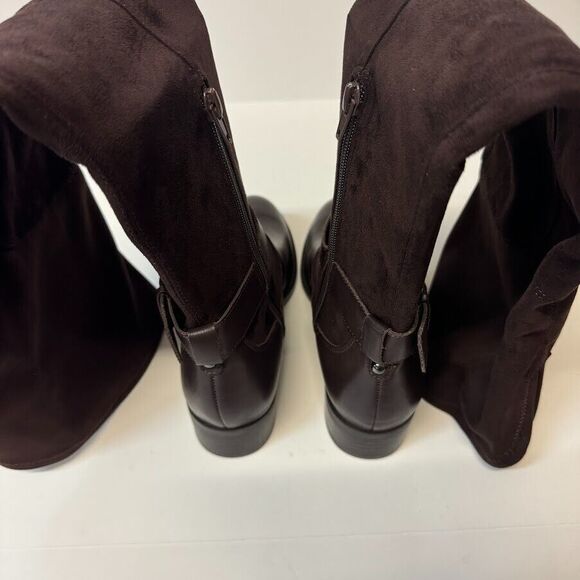 Nine West Womens 5 M Dark Brown Thigh High Riding Boots NIB ZB7 - Picture 5 of 7